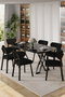 Hanah Home Axton Juego de Comedor de 7 Piezas Mármol Negro y Negro